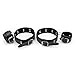 Black Leather Adjustable Hand Wrist & Leg Cuffs Straps Tie Set Couple Pleaure Toy Bed Restraint Handcuffs