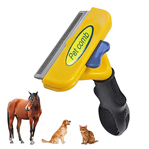 Jason zeng Pet Trim Deshedding Comb, Dog Cat and Horse Dematting Brush Undercoat Grooming Tools, Short Medium or Long Hair Detangler, Effectively Reducing Shedding 95% (Large) - Thumbnail 7
