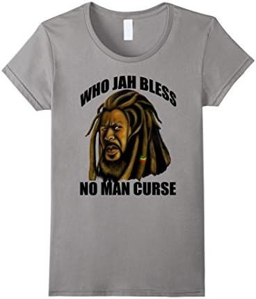 Womens Storecastle: Who Jah Bless No Man Curse Rasta Art T-Shirt Large Slate