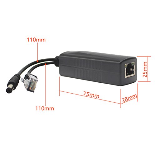 ANVISION 4-Pack Active PoE Splitter Adapter IEEE 802.3af Compliant 10/100Mbps, DC 12V Output for IP Camera Wireless AP Router Voip Phone AV-PS12