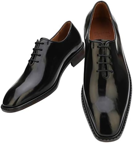 Firenze Atelier Men's Handmade Leather Classic Wholecut Oxford Derby Dress Shoes