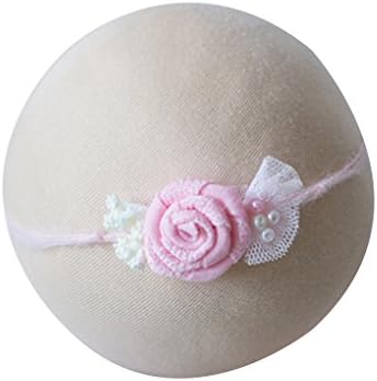 Masterein Baby Flower Headbands Girl's Pearl Hairbands Newborn Infant Headwear Photo Props Hair Accessories 35#