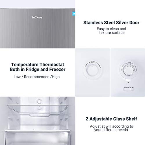 TACKLIFE 7.0 Cu. Ft Fridge with Freezer, No Frost, MidSize