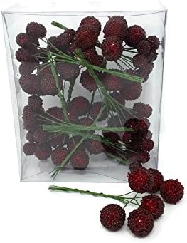 Box of 108 Acrylic Winter Red Artificial Christmas Berries