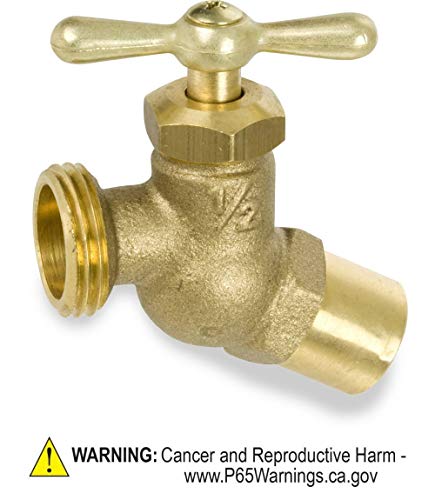 Smith-Cooper International 163 Series Brass No Kink Hose Bibb, 3/4" x 1/2" NPT Male, Non-Potable Water Use Only
