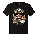 Mens Star Wars Tropical Stormtrooper Floral Print Graphic T-Shirt Medium Black
