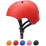 Glaf Kids Bike Helmet Toddler Multi-Sport Skateboard Scooter Cycling Helmet CPSC Certified Impact Resistance Ventilation Adjustable Helmet for Kids Youth 3-14 Years Old +(Red, Medium)