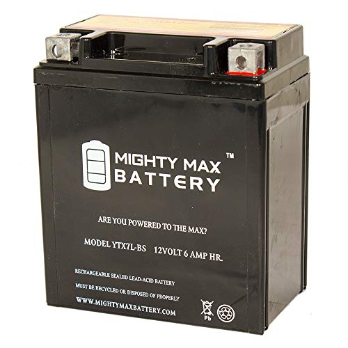 Mighty Max Battery YTX7L-BS 12V 6Ah Battery Replaces Piaggio Vespa Sprint 50 2014 Brand Product