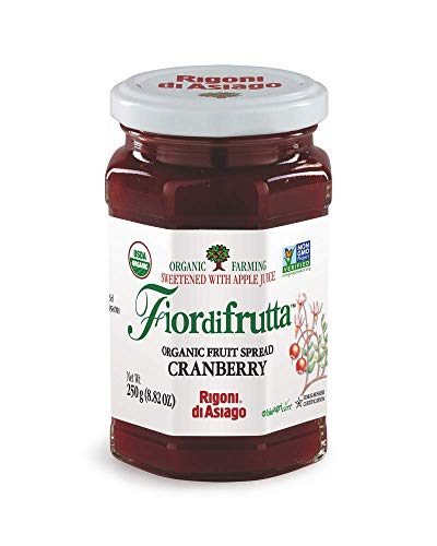 Rigoni di Asiago Fiordifrutta Organic Fruit Spread, Cranberry, 6 Count
