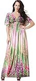 Jusfitsu Women's Boho Long Maxi Dress Bat Sleeve Sundress Plus Size Dresses