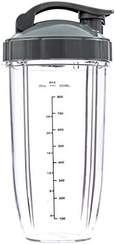 Extra Large Nutribullet Replacement Cup 32 Oz Tall with Flip Top to Go