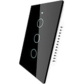 Interruptor Inteligente Haiz Touch Screen 3 Botões Hz-WS3-Preto