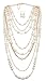 Shineland Multilayer Strand Simulated Faux Pearl Statement Long Sweater Chain Necklace And Earrings Set (Style # 1)