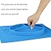 Biubee Silicone Placemat + Plate - One-Piece Suction Bowl with Spoon for Baby and Toddlers (blue)