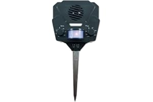 Bird-X Solar Yard Gard, Ultrasonic and Solar-Powered Animal Decoy Device with Motion Sensor, Easy to Install, Covers up to 3,000 sq. ft., 15-25 kHz Frequency, 8.5" x 7" x 4"