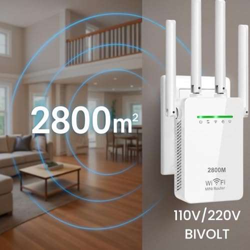 Repetidor Wi-Fi 300Mbps 4 Antenas com WPS para Rede 2.4GHz | Amplificador Extensor de Internet