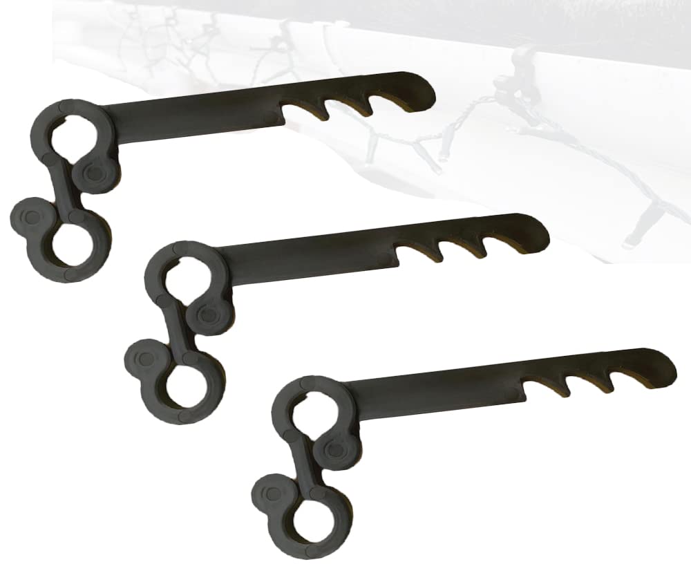 Gutter Brush Clips [100 Pack]- Keeps Leaf Guard Brush in Place and Christmas Light Gutter Clips, Gutter Mesh Clips (100)