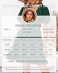 BTFBM Women's V Neck Smocked Short Sleeve Casual