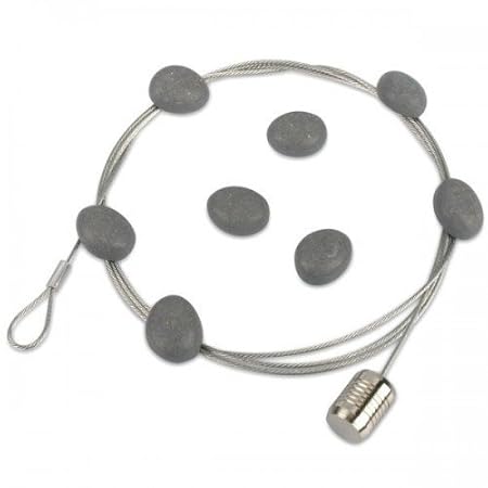 Magnetische Fotoleine / Fotoseil Stone, 8 Magneten, 150 cm lang - für Fotos, Postkarten, starke Magnete