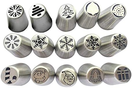 SAWEY 15PCS Cake Decorating Set Flower Cake Icing Piping Nozzles Cake & Cupcake Decorating Tips Kit Pastry DIY Baking Tools