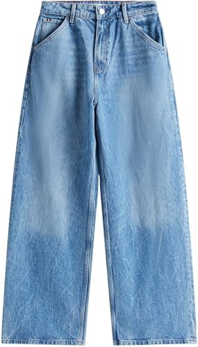 Donna Jeans Loose Wide Leg Ali Vita Media, Blu (Ali), 25W/34L