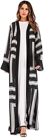 Acqrobe Women Oversized Cardigan Muslim Dress - Maxi Long Sleeves Dubai Robe Islamic Kimono Abaya Arab Clothes