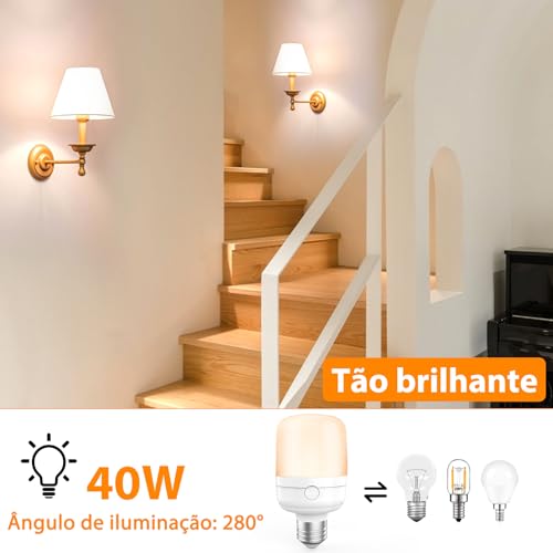 Tobeape Lâmpadas Recarregáveis E27 com Controle Remoto, Magnéticas, Dimerizáveis, 5 Modos de Luz, Sem Fio, Portáteis para Emergência, Queda de Energia, Arandelas e Luminárias – Kit 2 Unidades
