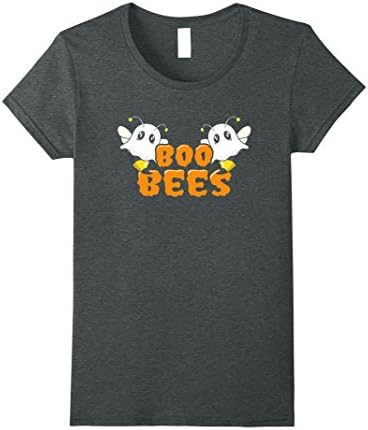Womens Sexy Boo Bees Ghost Halloween Shirt Breast Ghost Funny Medium Dark Heather