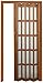 Flexi Space 4504572 Cedar Glossy Folding Door Roraima Double-ply with Flexible Vinyl Hinge, Magnetic Latch & Handle, with 5 Short Milky Glass Panel, 32.0