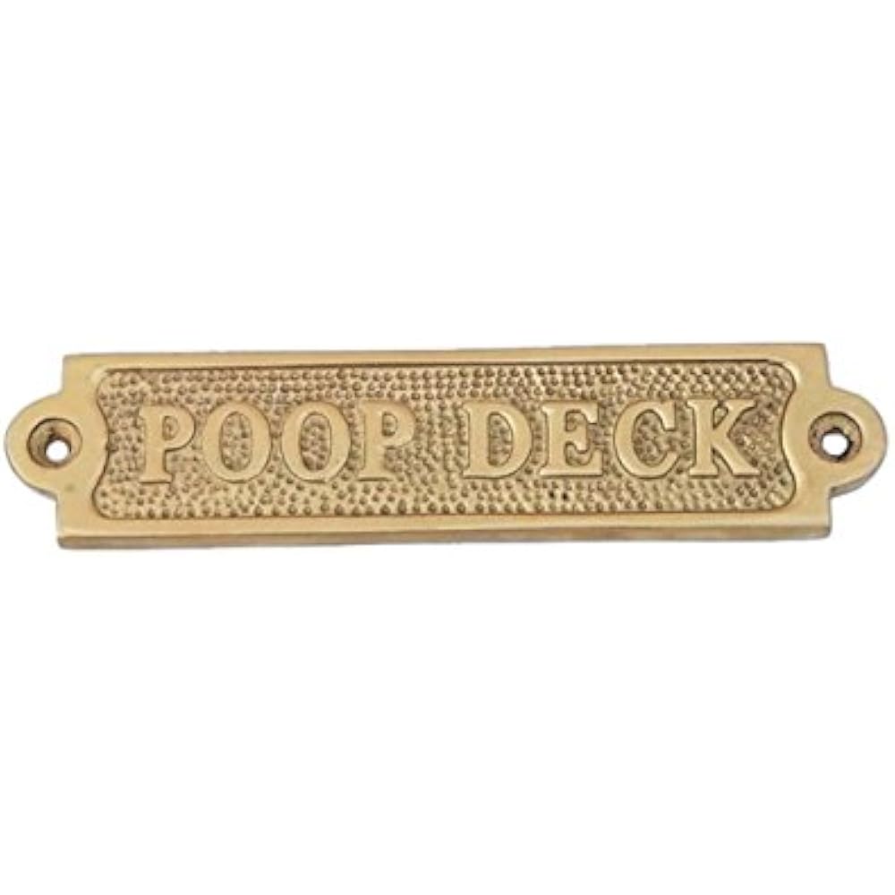 New Age Imports Inc Brass Poop Deck Sign 6 Quot Solid Wall