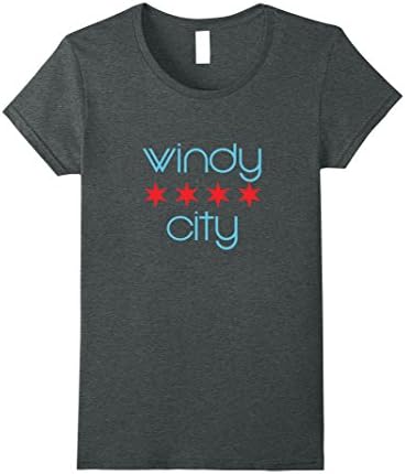 Womens Windy City Chicago T-Shirt Medium Dark Heather