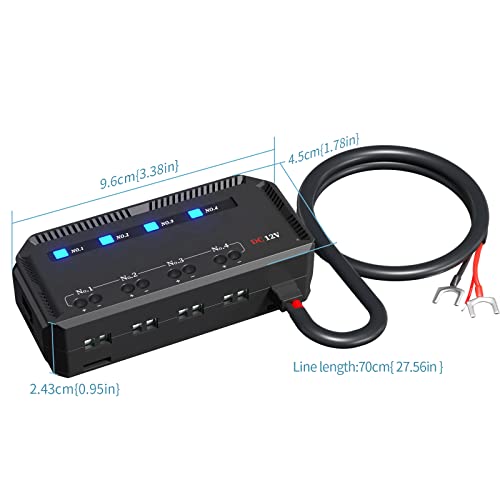 Car Fuse Box 12V with Relay Universal 20A Motorcycle/Car Quick Wiring Fuse Holder 4 Way Waterproof with LED Warning Indicator for Motorcycle Truck Boat SUV RV
