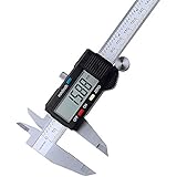 Vernier Caliper,Kungix Metric Digital Caliper with LCD, 0-6 inch / 150mm Stainless Steel Electronic Depth Gauge Measuring Tools