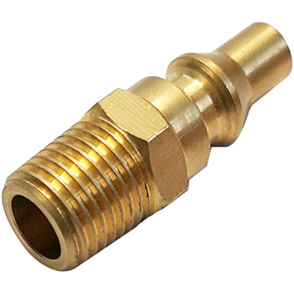 Propane Gas Quick Connect Adapter 1/4" NPT Full Flow Brass Male Plug