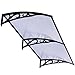 VIVOHOME Polycarbonate Window Door Awning Canopy Grey with Black Bracket 40 Inch x 80 Inch