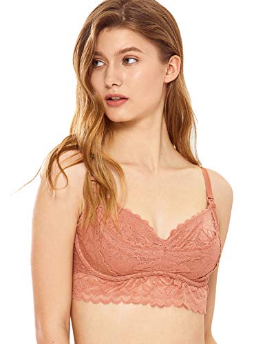 MOMANDA Women's Underwire Lace Nursing Hands-Free Pumping Bra Sun Kissed 40B