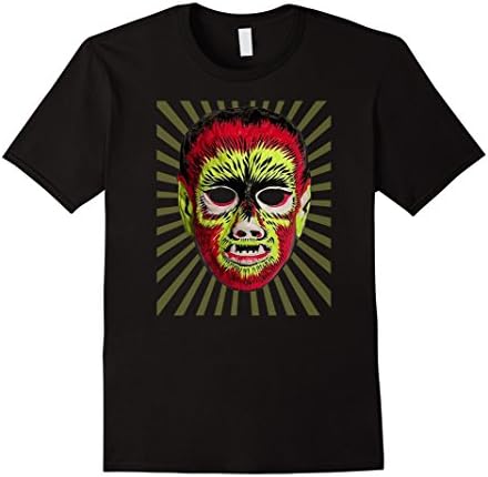 Men's WeBuyShirts: Vintage Wolfman Mask T-Shirt XL Black