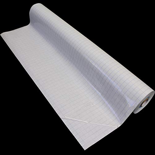 Bright Ideas Book Covering Film Clear 500mm x 25m Roll, Water Based Self Adhesive with Cutting Grid. Book Cover Protector Film Roll. BI9017.