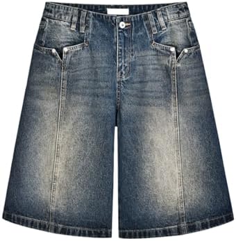 Mens Jorts Y2k Baggy Vintage Grunge Jean Shorts Hip Hop Streetwear