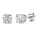 FANTOM Solid Silver Cubic Zirconia Cubic Zirconia Round Cz Stud Earrings Choose from 10 CZ Weights