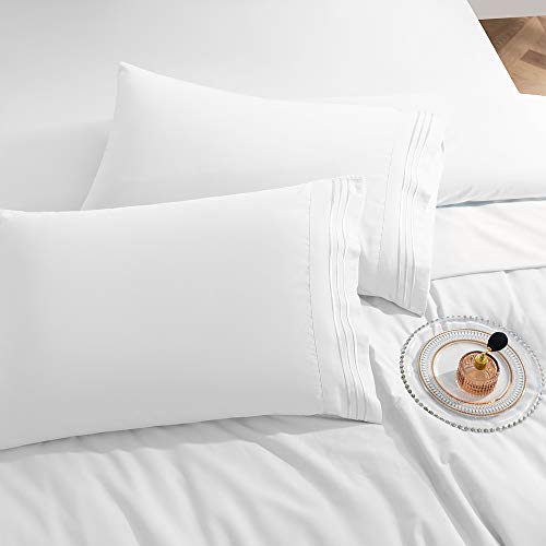 SAKIAO 6PC Queen Size Bed Sheets Set Brushed Microfiber 1800 Thread