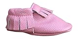 Lucky Love Baby Moccasins, Genuine Leather Pink Size 2 M US Infant