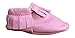 Lucky Love Baby Moccasins, Genuine Leather Pink Size 2 M US Infant