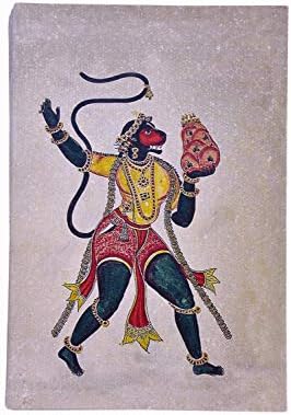 DeKulture Handmade Hanuman Artwork Notebook Diary | 140 Pages, 125gsm Acid-Free Paper | Flat Open Softcover, Perfect for Journaling & Travel