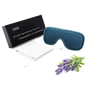 Slip Lavender Eye Mask,100% Natural Lavender Sachet Detachable Blackout Eye Masks for Sleeping Aids