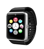 GT08 Bluetooth Smart Watch with Camera and SIM Slot for Iphone and Android Smartphones (Black)