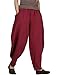 Mordenmiss Women's New Solid Linen Harem Pants with Pockets