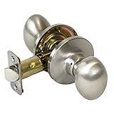 Pearson Collection Egg Styled Hall and Closet Passage Door Knob Lock, Satin Nickel