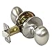 Pearson Collection Egg Styled Hall and Closet Passage Door Knob Lock, Satin Nickel