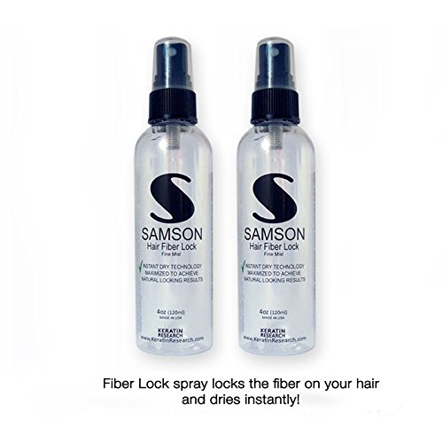 Samson Hair Fiberlock Replaces Hair Gel Spray for Men and Women (Short Hair) Fast Drying Unscented Non-Aerosol, Non Sticky Fantastic Light Weight Clear Spray Fast Drying Technology (2 Bottles of 4oz)